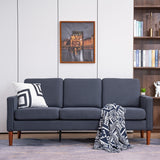 Three Seats Without Chaise Concubine Solid Wood Frame Sofa