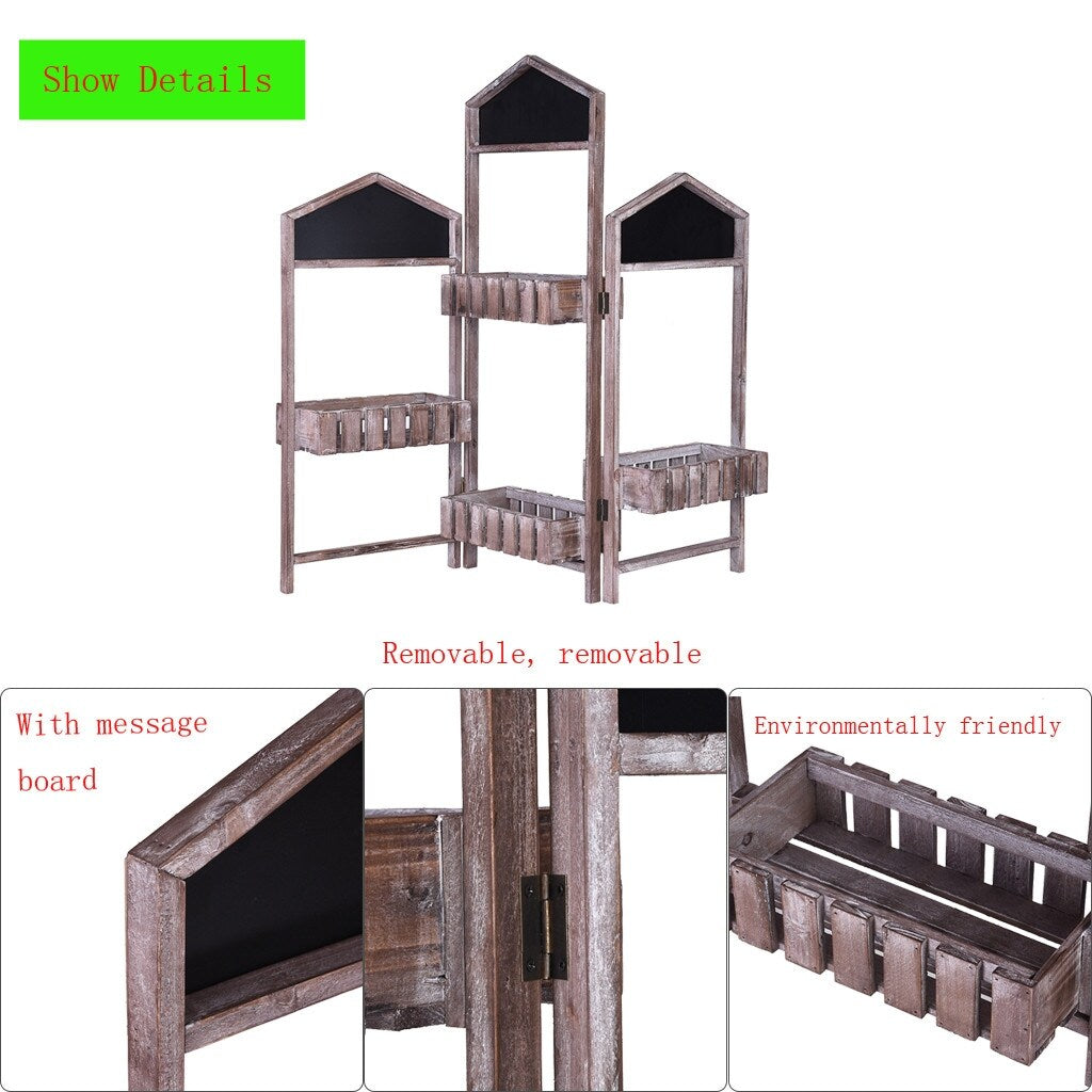 Three door Screen Storage Decorative Flower Frame Decoration