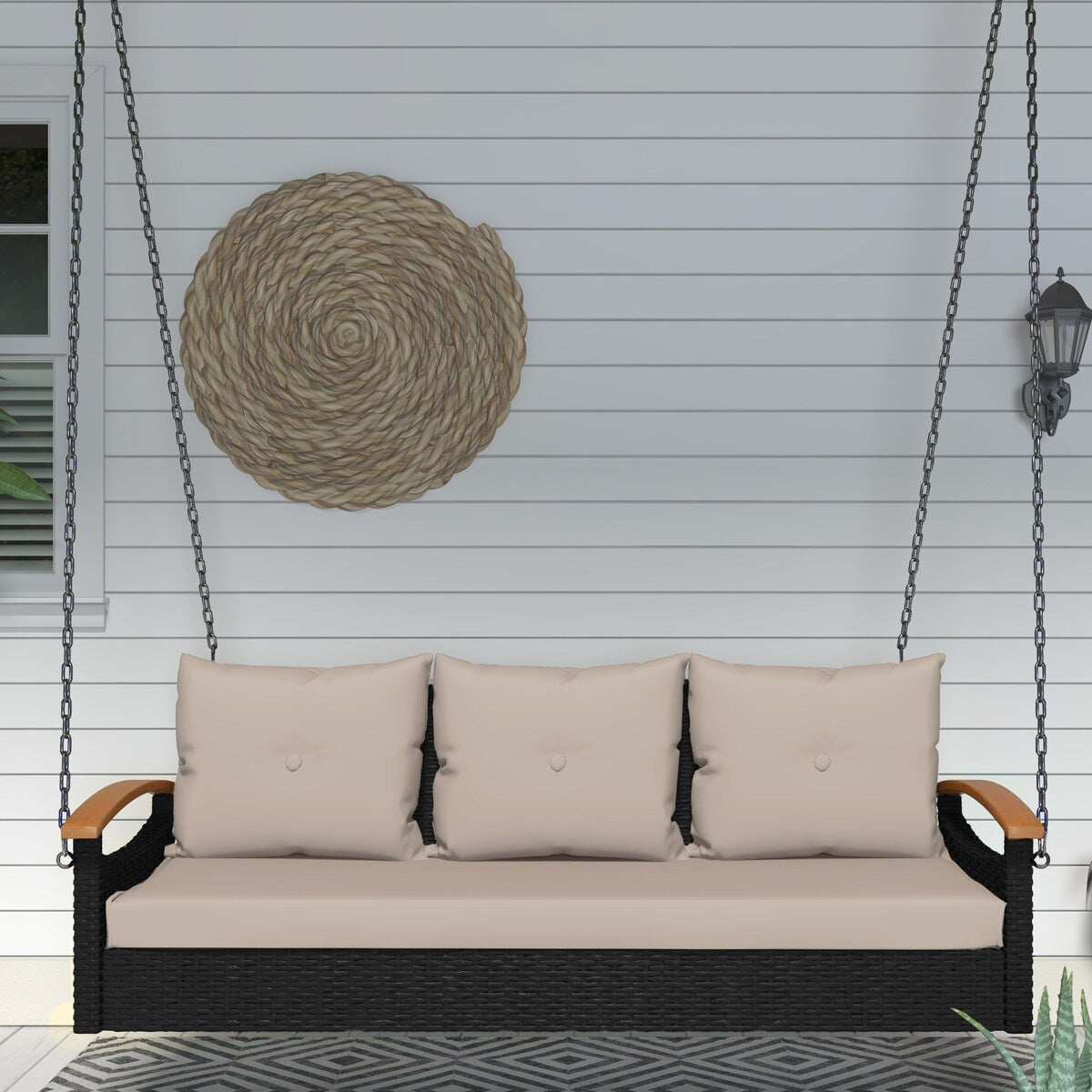 Three-person porch swing