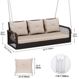 Three-person porch swing