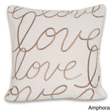 Thro 'Love' Embroidered 18-inch Throw Pillow