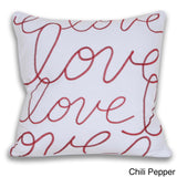 Thro 'Love' Embroidered 18-inch Throw Pillow