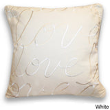 Thro 'Love' Embroidered 18-inch Throw Pillow