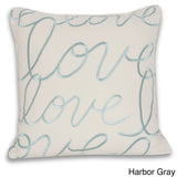 Thro 'Love' Embroidered 18-inch Throw Pillow