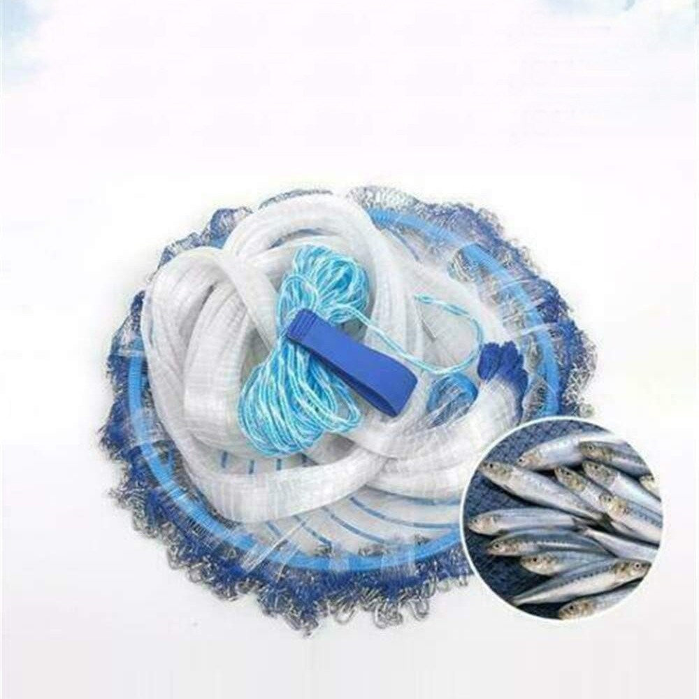 Throws easier Fine Fish Aluminum Ring Monofilament Thread Throwing Net Saltwater Fishing Casts Net Feels softer