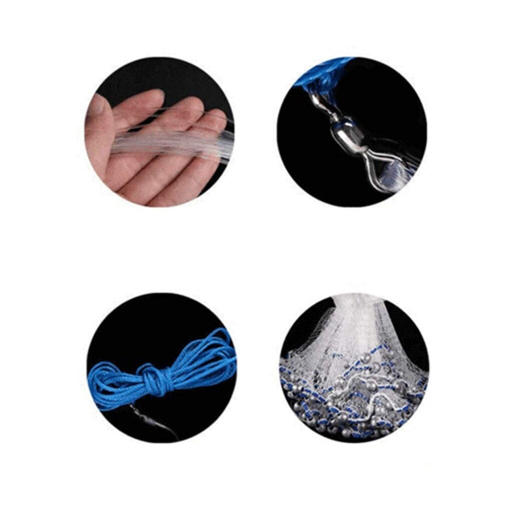 Throws easier Fine Fish Aluminum Ring Monofilament Thread Throwing Net Saltwater Fishing Casts Net Feels softer