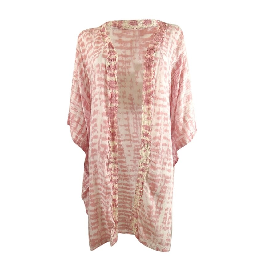 Tiare Hawaii Women's Kimmie Kimono Swim Cover-Up (OS, Pink/White)