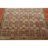 Hand Knotted Loop & Cut Pile Wool Tibetan Area Rug (5'6"x8') - 5'6" x 8'