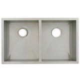 Ticor 32-inch 16-gauge Stainless Steel Double Bowl Undermount Square Kitchen Sink
