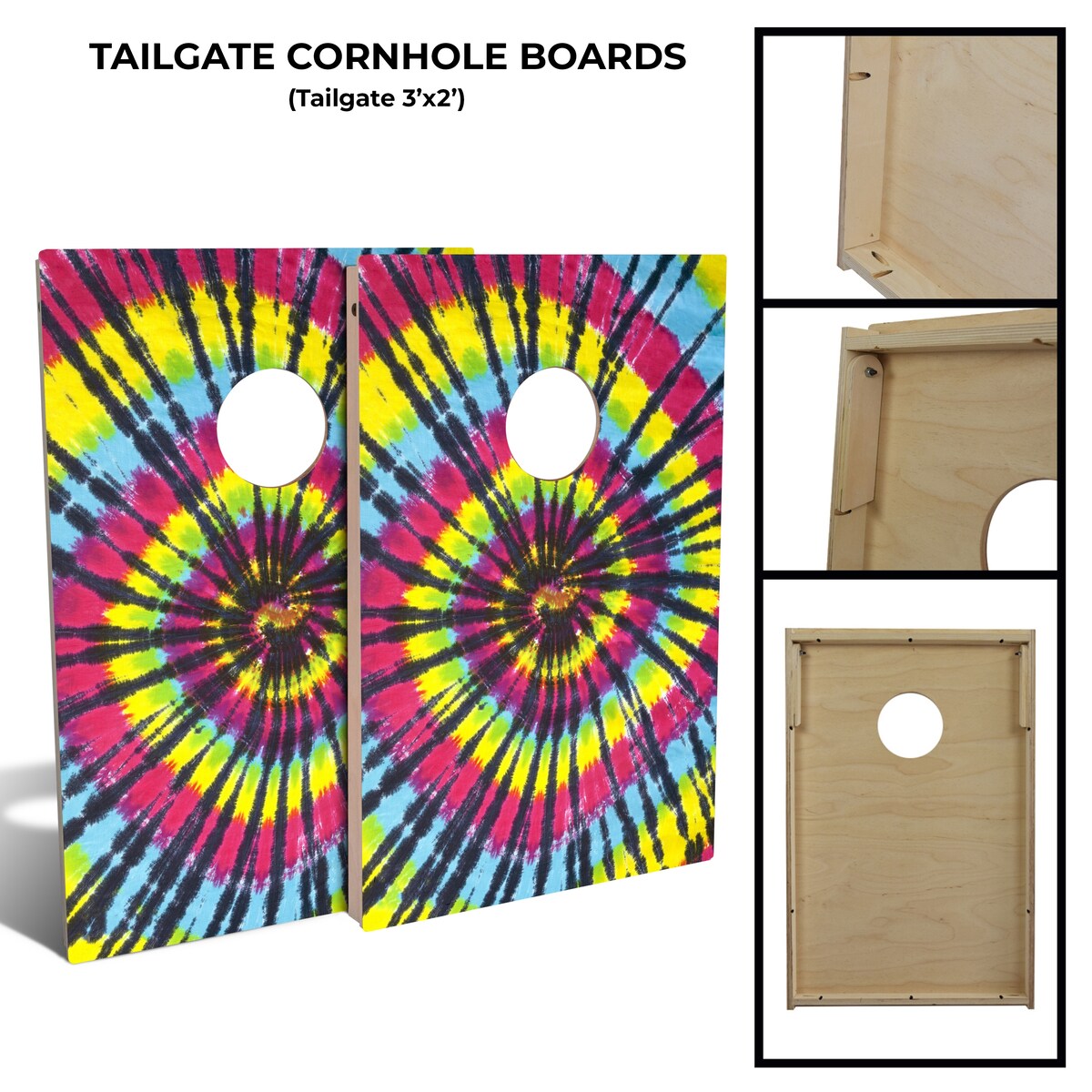 Tie-Dye Reverse Swirl Tailgate Cornhole Board Set (Includes 8 Bags) - N/A