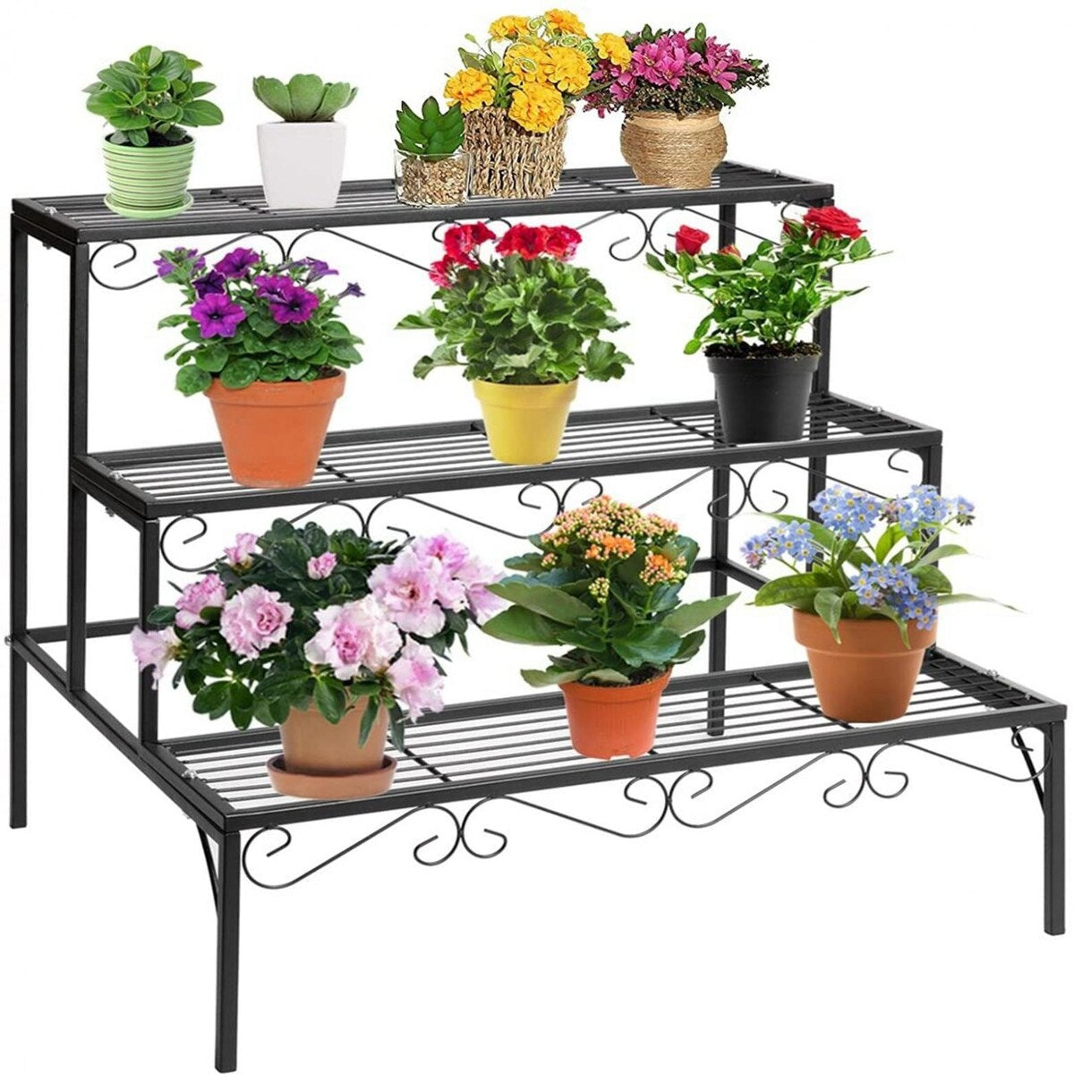 Tiered Plant Stand Outdoor Metal 3 Tier Stands For Multiple Plants Ladder Potted
