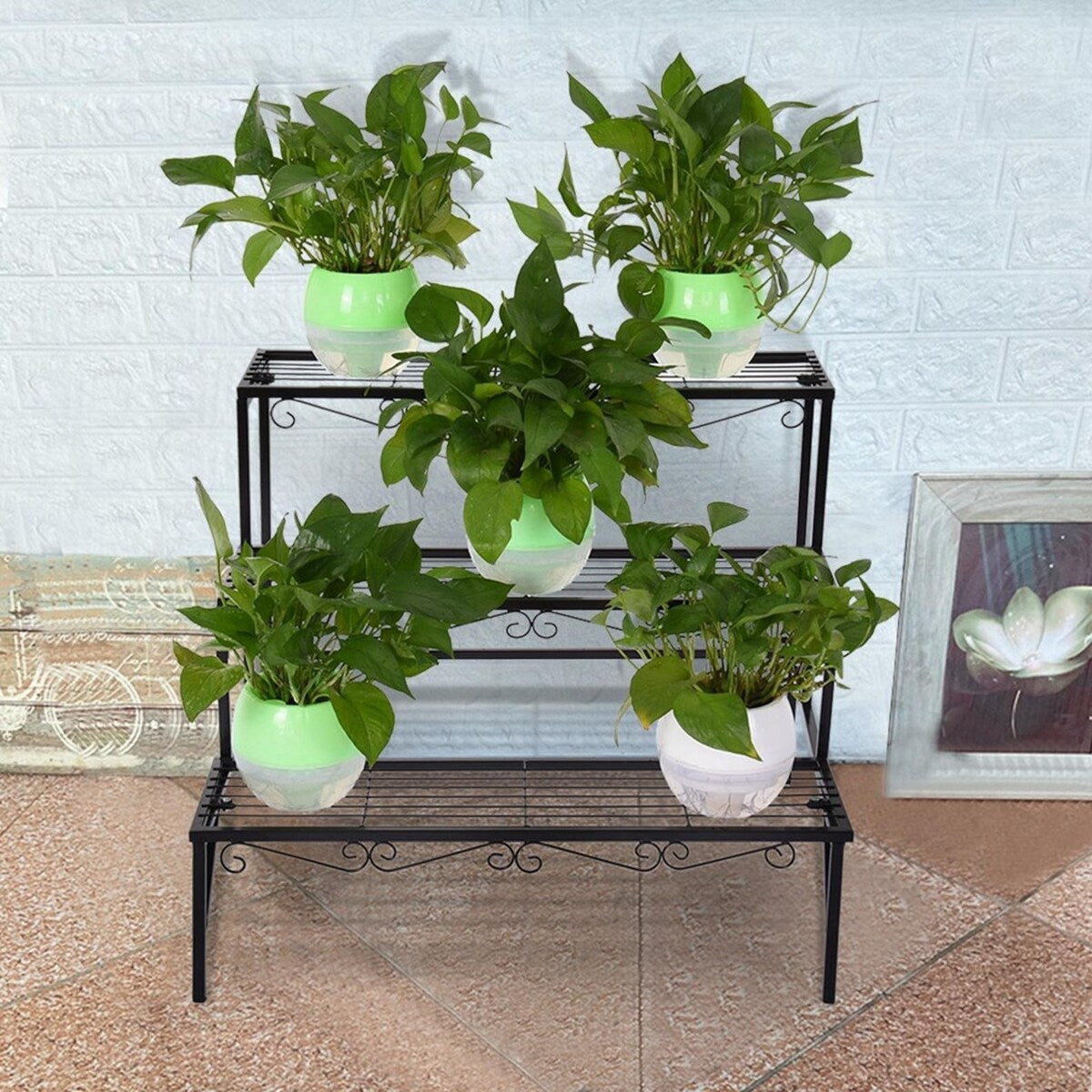 Tiered Plant Stand Outdoor Metal 3 Tier Stands For Multiple Plants Ladder Potted