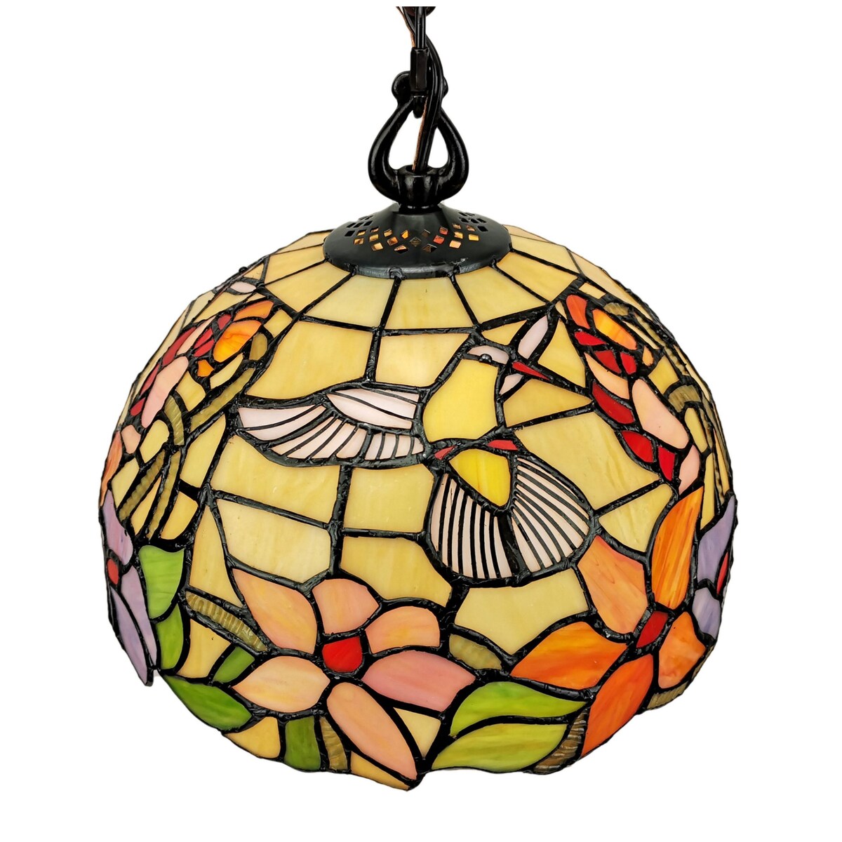 Tiffany Style Hummingbird 1-light Pendant Lamp Amora Lighting