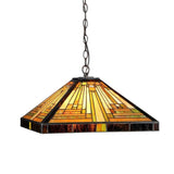 Tiffany Style Mission Design 2-light Bronze Pendant