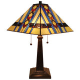 Tiffany Style Table Lamp Mission 22" Tall Stained GlassOrange Decor Nightstand Bedroom Handmade Amora Lighting