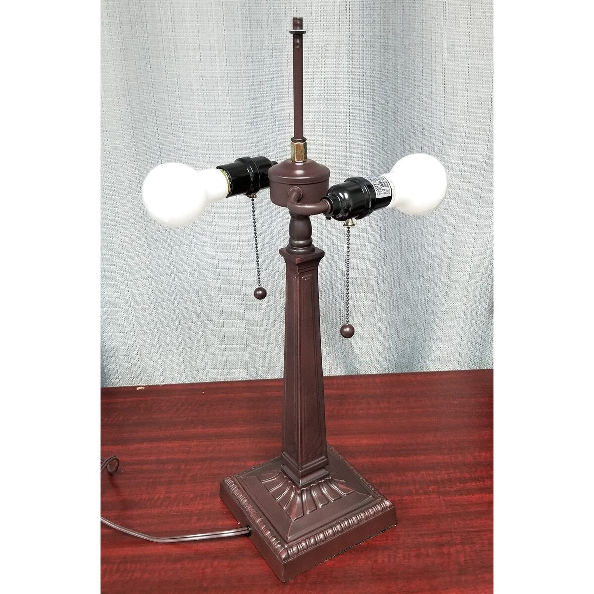 Tiffany Style Table Lamp Mission 23" Tall Stained Glass White Tan Nightstand Bedroom Handmade Gift AM098TL13B Amora Lighting