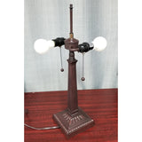 Tiffany Style Table Lamp Mission 23" Tall Stained Glass White Tan Nightstand Bedroom Handmade Gift AM098TL13B Amora Lighting
