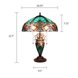 Tiffany Style Victorian Design 2+1-light Antique Dark Bronze Table Lamp
