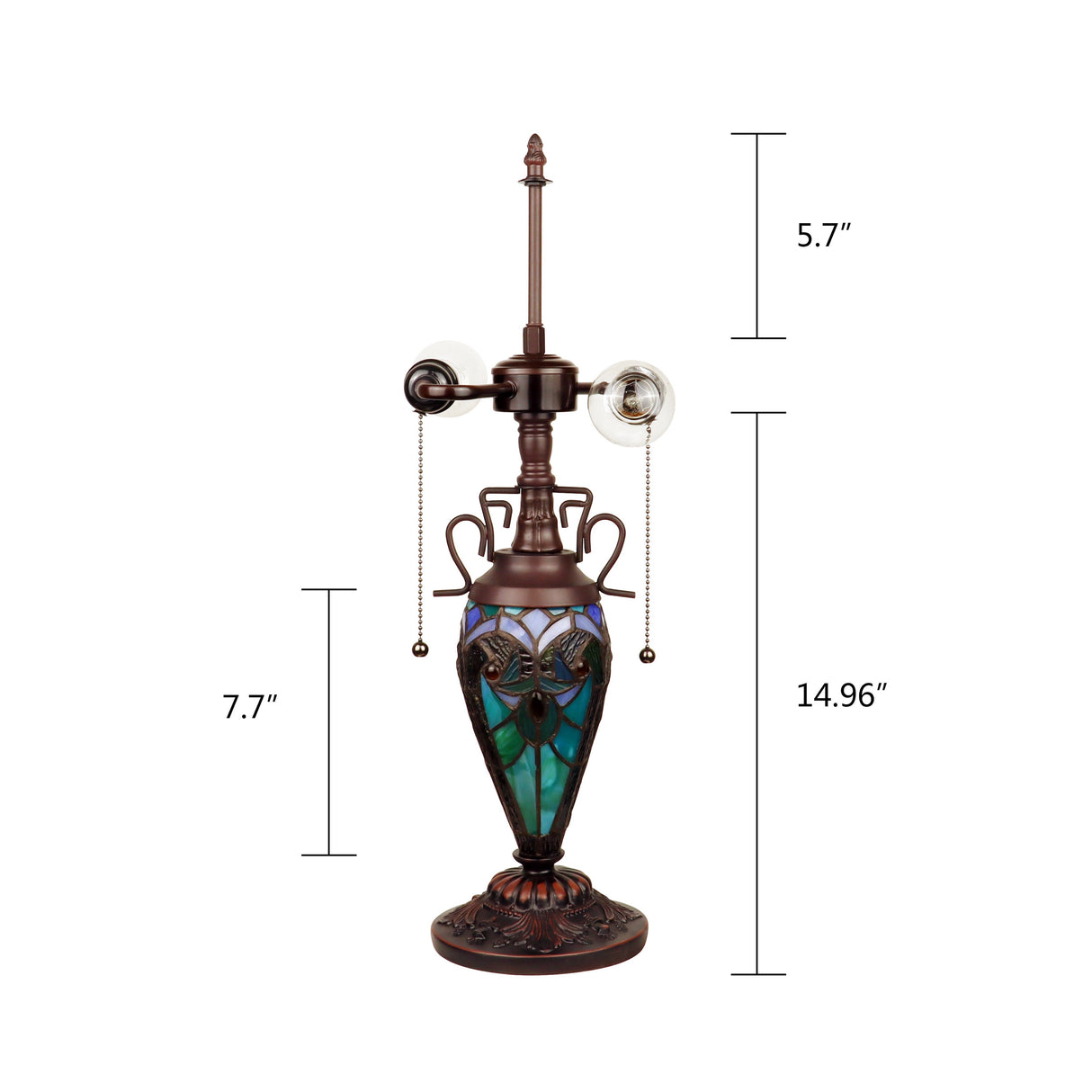 Tiffany Style Victorian Design 2+1-light Antique Dark Bronze Table Lamp
