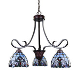 Tiffany-Style Victorian Design 3-light Blackish Bronze Chandelier