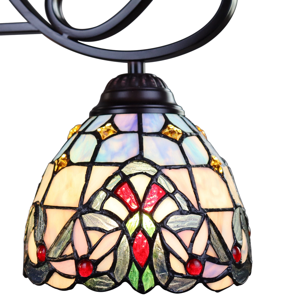 Tiffany-Style Victorian Design 3-light Blackish Bronze Chandelier