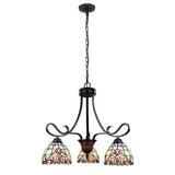 Tiffany-Style Victorian Design 3-light Blackish Bronze Chandelier