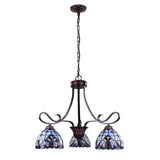 Tiffany-Style Victorian Design 3-light Blackish Bronze Chandelier