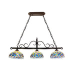Tiffany Style Victorian Design 3-light Linear Island Fixture