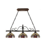 Tiffany Style Victorian Design 3-light Linear Island Fixture