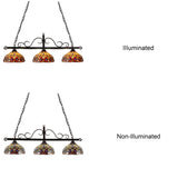 Tiffany Style Victorian Design 3-light Linear Island Fixture