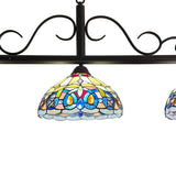 Tiffany Style Victorian Design 3-light Linear Island Fixture