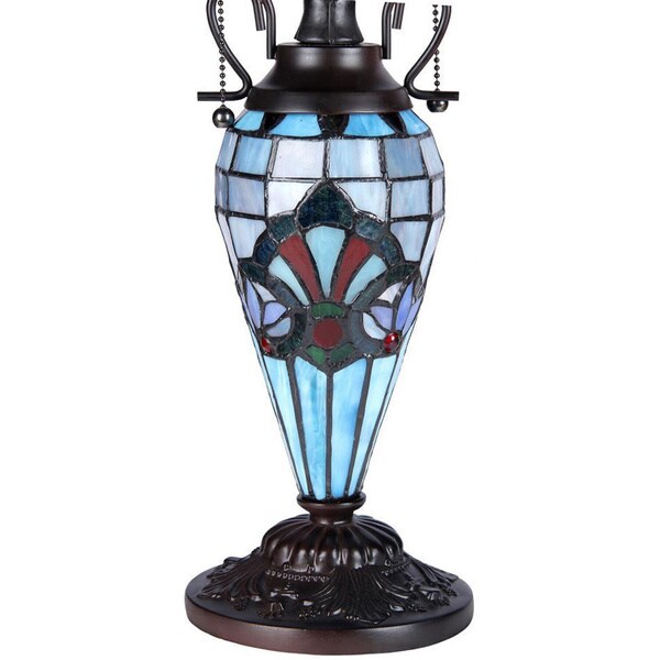 Tiffany Style Victorian Design Double Lit 2+1-light Table Lamp