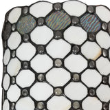Tiffany Style Wall Lamp White Jeweled 2 Stained Glass for Hallway Bedroom 10" Wide 13.5" Tall Gift AM041WL10B Amora Lighting