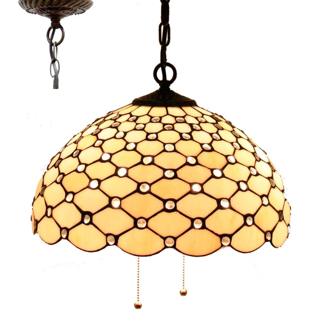 Tiffany pendant light Large Swag Stained Glass pendant lamp