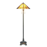 Tiffany-style Hex Mission Floor Lamp
