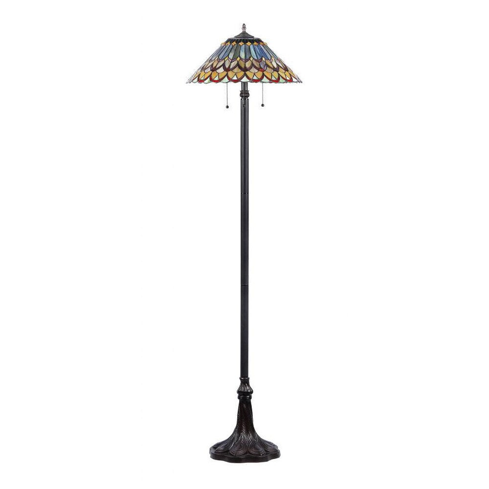 Tiffany Style Layered Design 3-light Floor Lamp