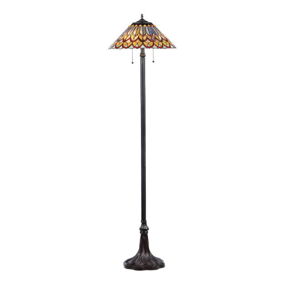 Tiffany Style Layered Design 3-light Floor Lamp