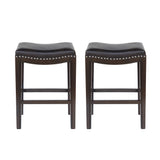 Tiffin Contemporary Studded Fabric Counter Stool (Set of 2) by Christopher Knight Home