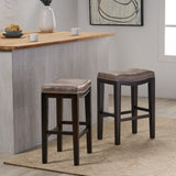 Tiffin Contemporary Studded Fabric Counter Stool (Set of 2) by Christopher Knight Home