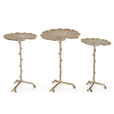 Tilley Boho Glam Handcrafted Aluminum Lily Pad Side Tables (Set of 3) by Christopher Knight Home