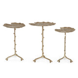 Tilley Boho Glam Handcrafted Aluminum Lily Pad Side Tables (Set of 3) by Christopher Knight Home