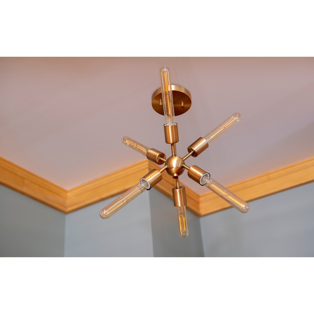 Tillman 6 Light Sputnik Pendant - Antique Brass
