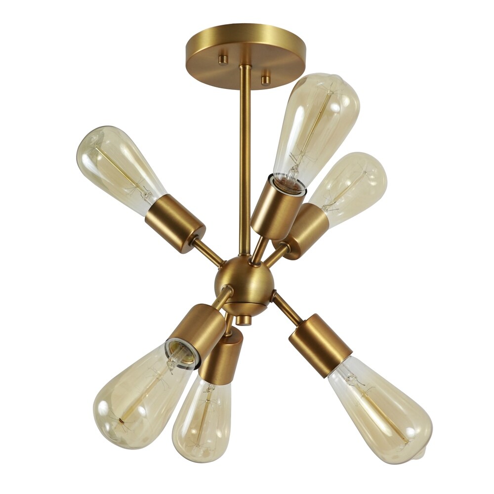 Tillman 6 Light Sputnik Pendant - Antique Brass