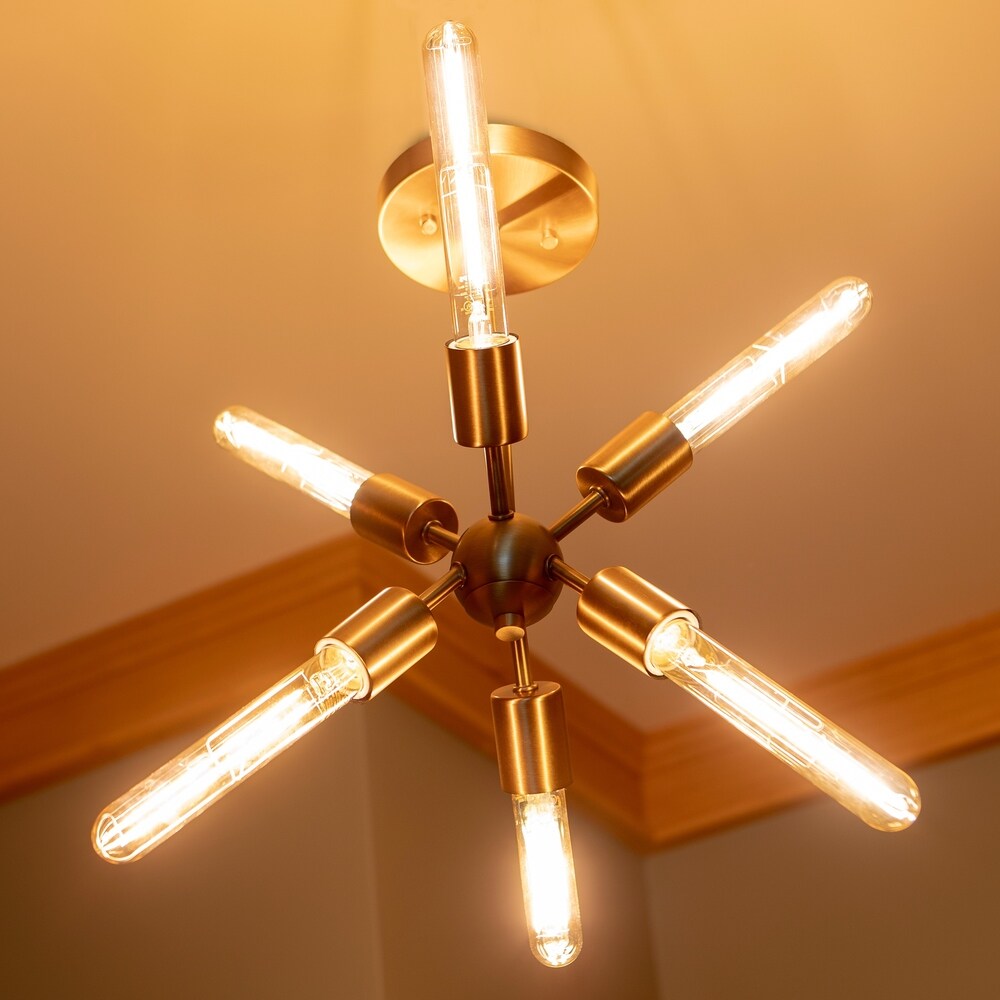 Tillman 6 Light Sputnik Pendant - Antique Brass