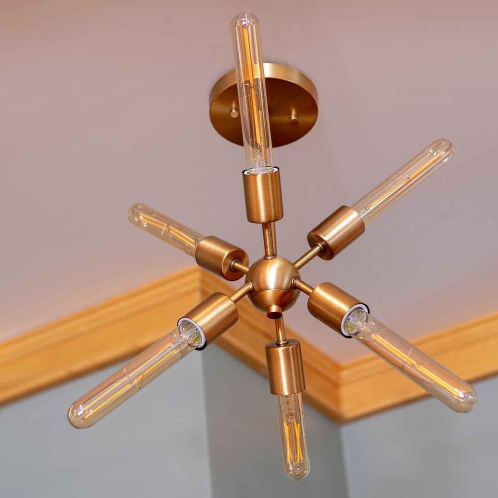 Tillman 6 Light Sputnik Pendant - Antique Brass