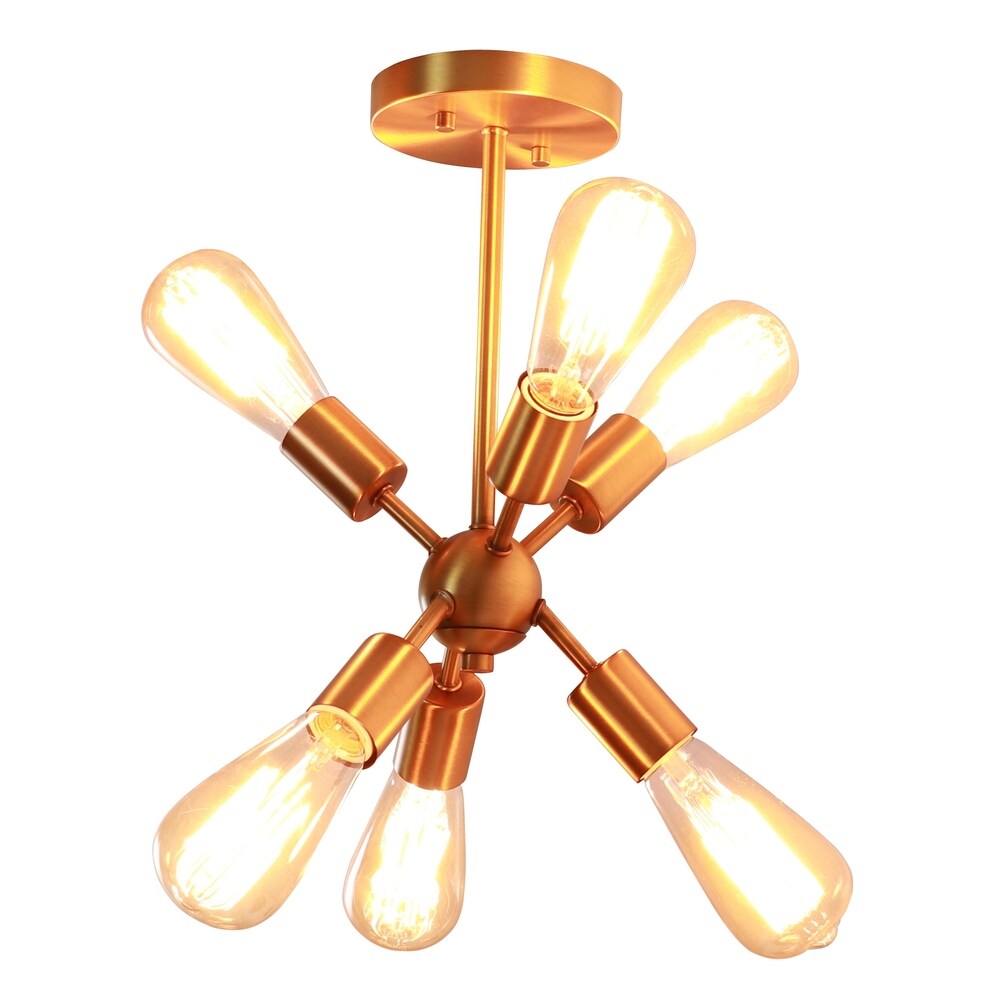 Tillman 6 Light Sputnik Pendant - Antique Brass