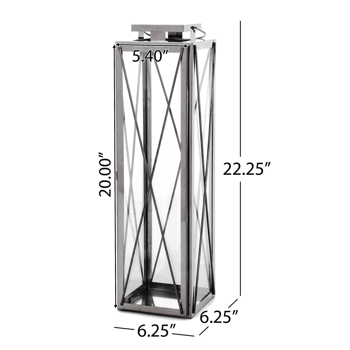 Tilson Outdoor 22" Stainless Steel Lantern by Christopher Knight Home