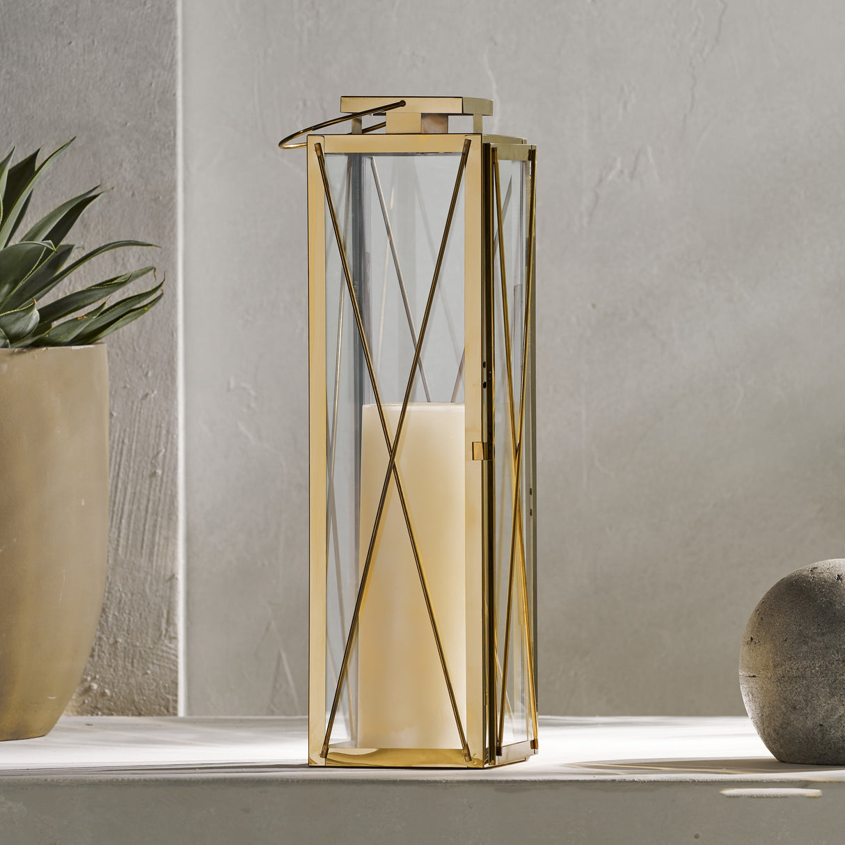 Tilson Outdoor 22" Stainless Steel Lantern by Christopher Knight Home