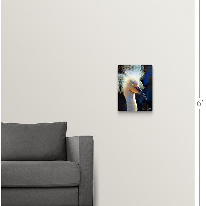 "Black lit Egret" Canvas Wall Art