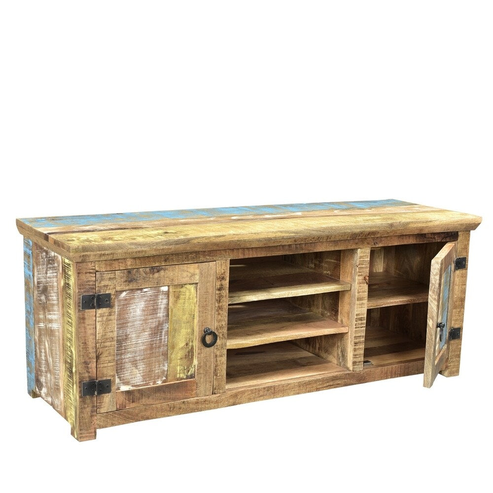 Handmade Suman Solid Mango Wood TV Console (India) - 60" x 18" x 22"